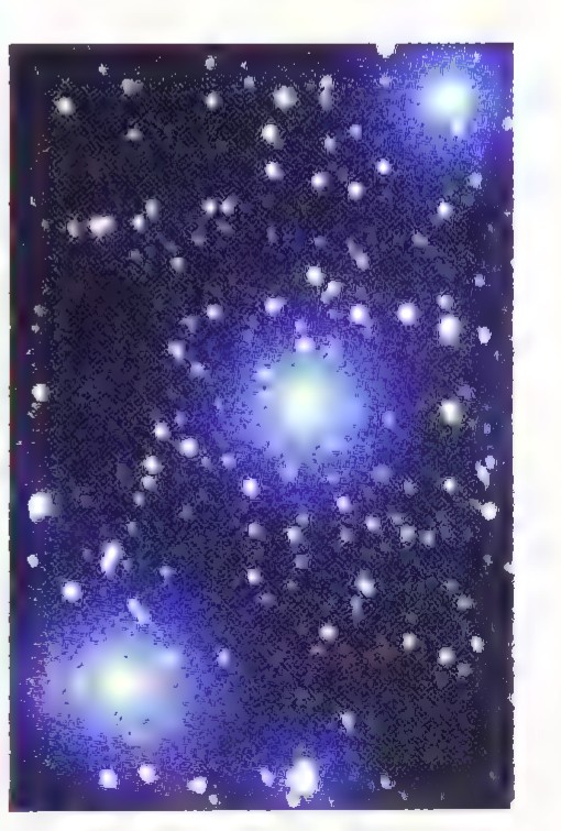 A photograph of the three stars in Orion’s belt against the night sky.