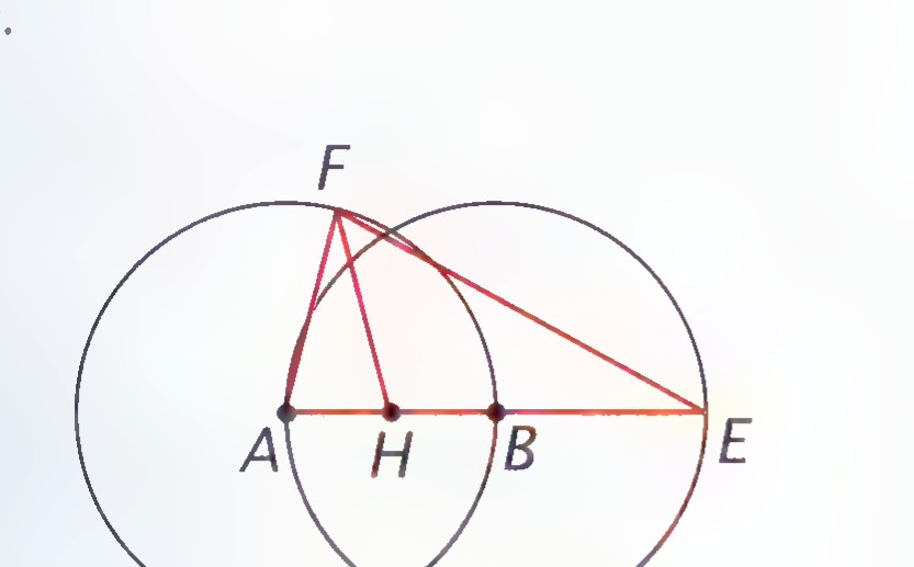 The construction figure with FA, FH, FE, and AE drawn, showing A, B, C, E, F, G, and H.