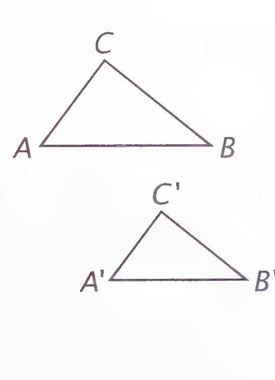Two similar triangles, ABC and A′B′C′, drawn one above the other.