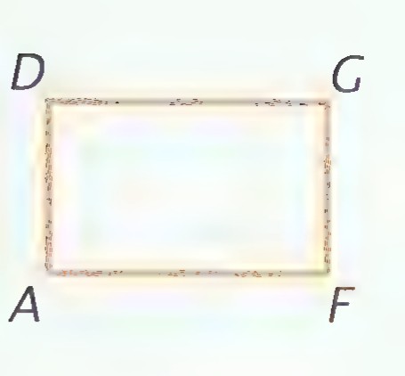 Golden rectangle AFGD, with D and G along the top and A and F along the bottom.