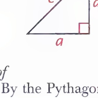 Isosceles right triangle with legs labeled a and hypotenuse labeled c.