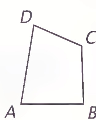 Quadrilateral ABCD drawn without a circle, with angle D opposite angle B.
