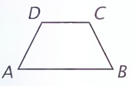 Isosceles trapezoid ABCD with the longer base AB at the bottom and DC at the top.