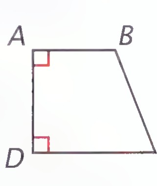 Quadrilateral ABCD with right angles marked at A and D, and an obtuse angle at B.