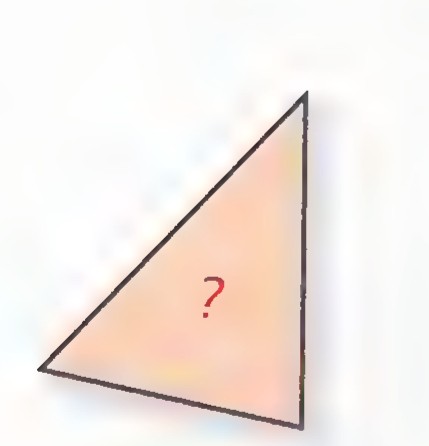 A scalene triangle with a question mark inside it.