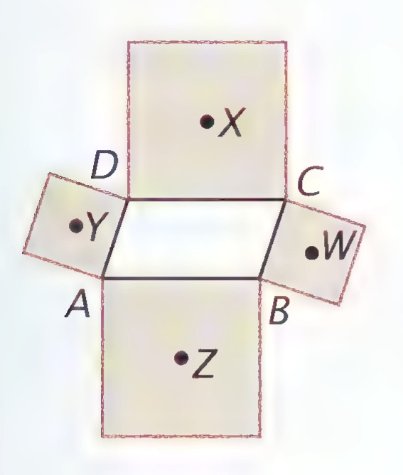 Quadrilateral ABCD with squares on each side and their centers labeled X, Y, Z, and W.