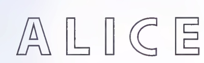 The word ALICE in outlined capital letters.