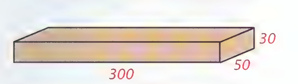A rectangular solid representing Noah’s ark, labeled 300, 50, and 30.