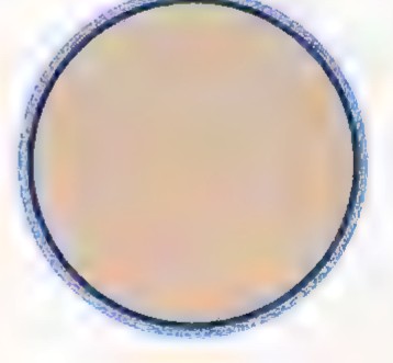 A sphere drawn as a pale disk with a dark blue rim, representing the earth and its layer of ocean water.