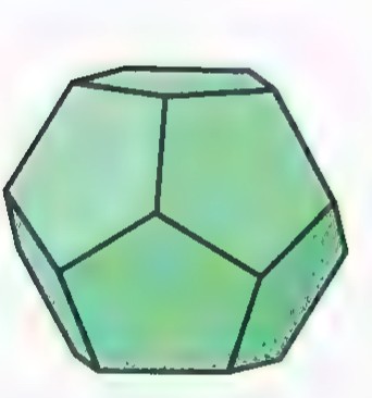 A green dodecahedron.