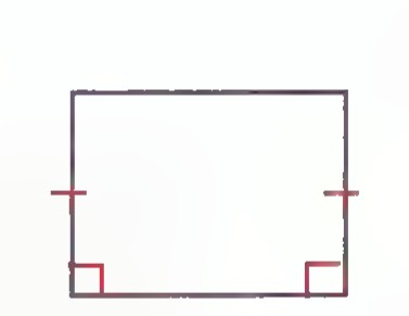 A Saccheri quadrilateral ABCD with tick marks showing its two legs equal.