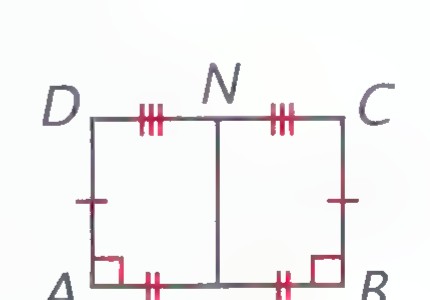A Saccheri quadrilateral ABCD with M the midpoint of AB and N the midpoint of CD, and MN drawn.