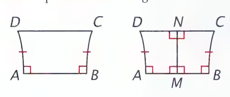 Two Saccheri quadrilaterals ABCD with base AB, the second with N the midpoint of DC and M the midpoint of AB, and MN drawn.