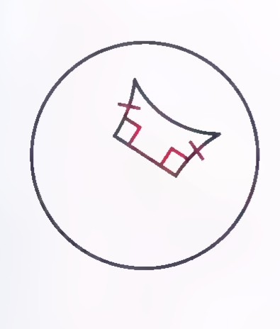 A Saccheri quadrilateral drawn inside a circle in Poincaré’s model.