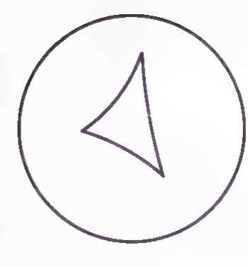 A triangle drawn inside a circle in Poincaré’s model.