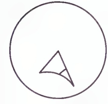 A second triangle drawn inside a circle in Poincaré’s model.