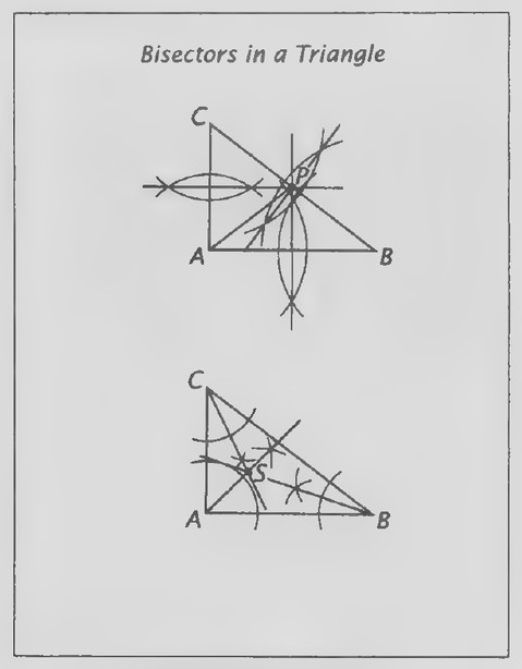 Transparency 1-4-4: Bisectors in a triangle (Set I, Exs. 10-16)