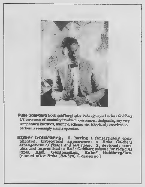 Transparency 2-3-2: Rube Goldberg dictionary entry