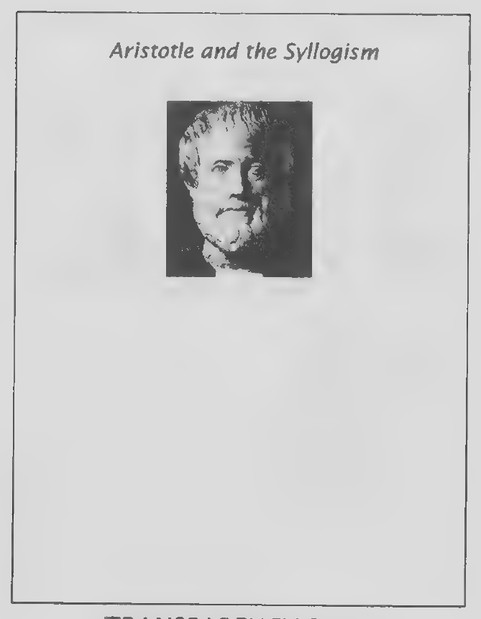 Transparency 2-3-4: Aristotle and the syllogism