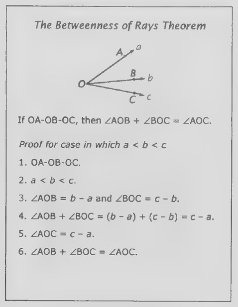 Transparency 3-3-4: Betweenness of Rays Theorem (Set II, Ex. 54)