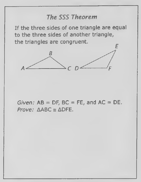 Transparency 4-6-2: The SSS theorem