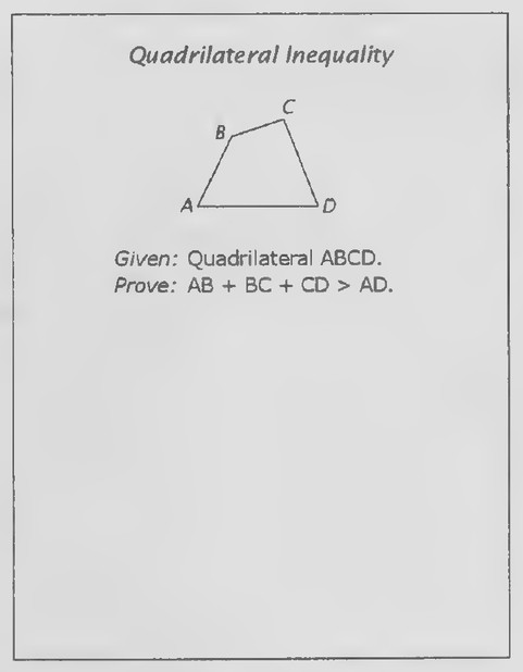 Transparency 5-4-1: Quadrilateral inequality (Set II, Ex. 32)