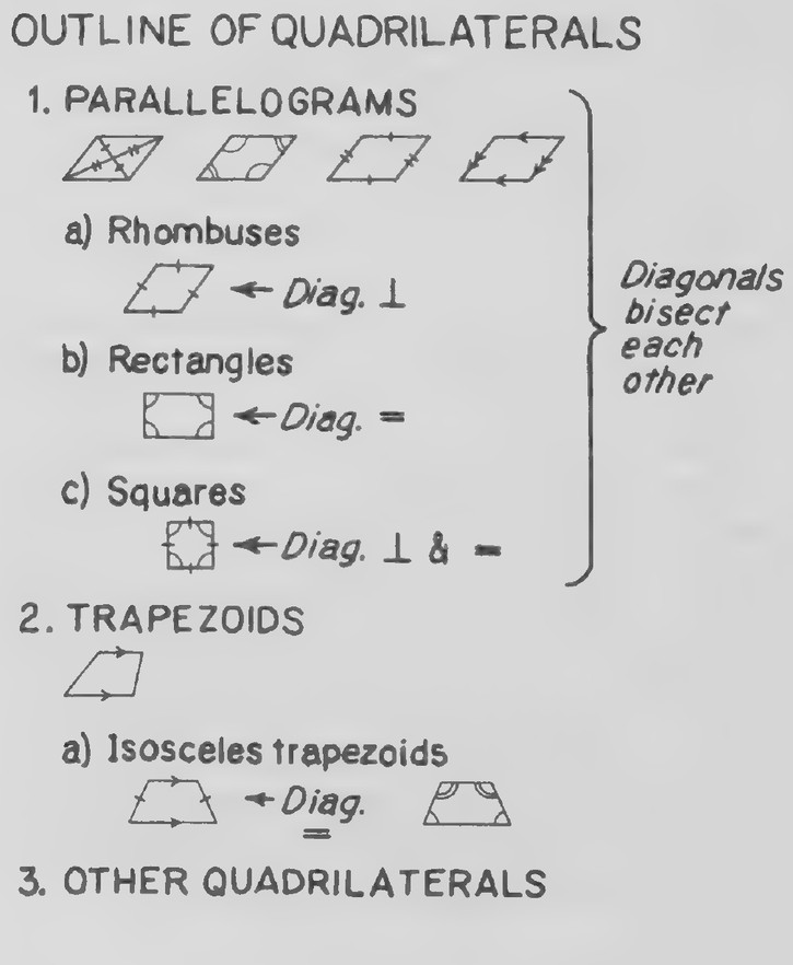 Worksheet: outline of quadrilaterals