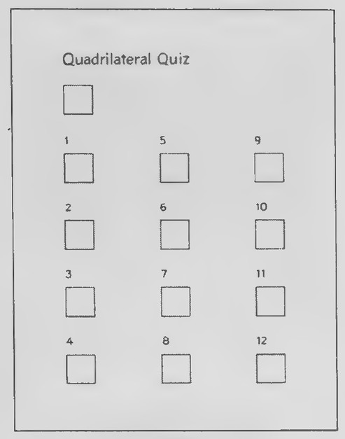 Transparency 7-R-3: Quadrilateral quiz