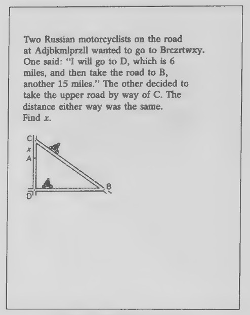 Transparency 11-R-3: Russian motorcyclists problem