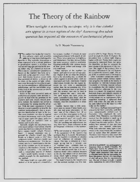Transparency 12-3-1: “The Theory of the Rainbow”