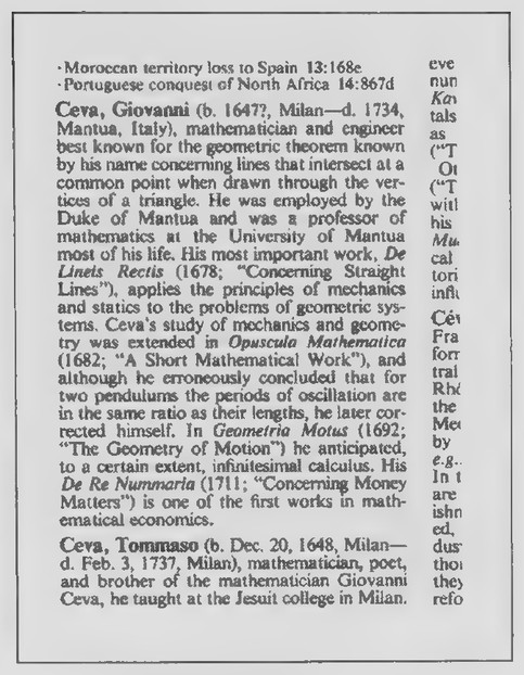 Transparency 13-5-2: Encyclopedia Britannica article on Ceva