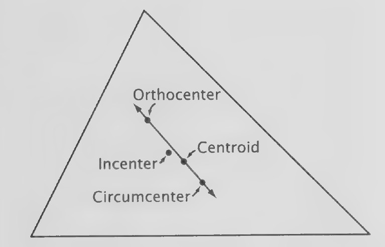 Figure on page 383 — A triangle with its orthocenter, incenter, centroid, and circumcenter marked