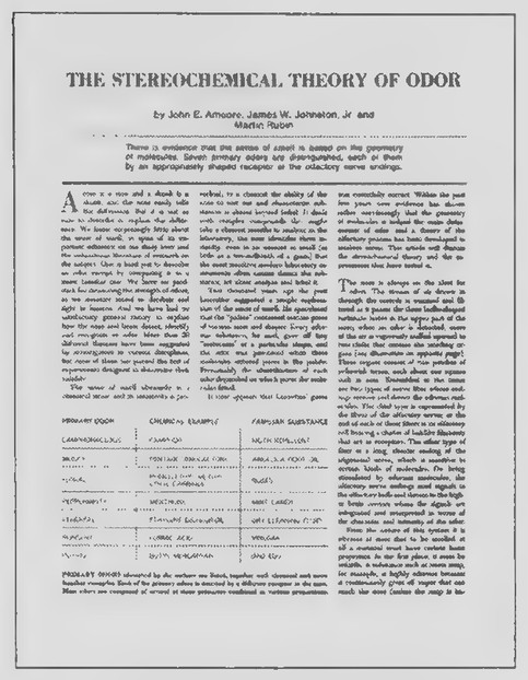 Transparency 15-R-2: THE STEREOCHEMICAL THEORY OF ODOR
